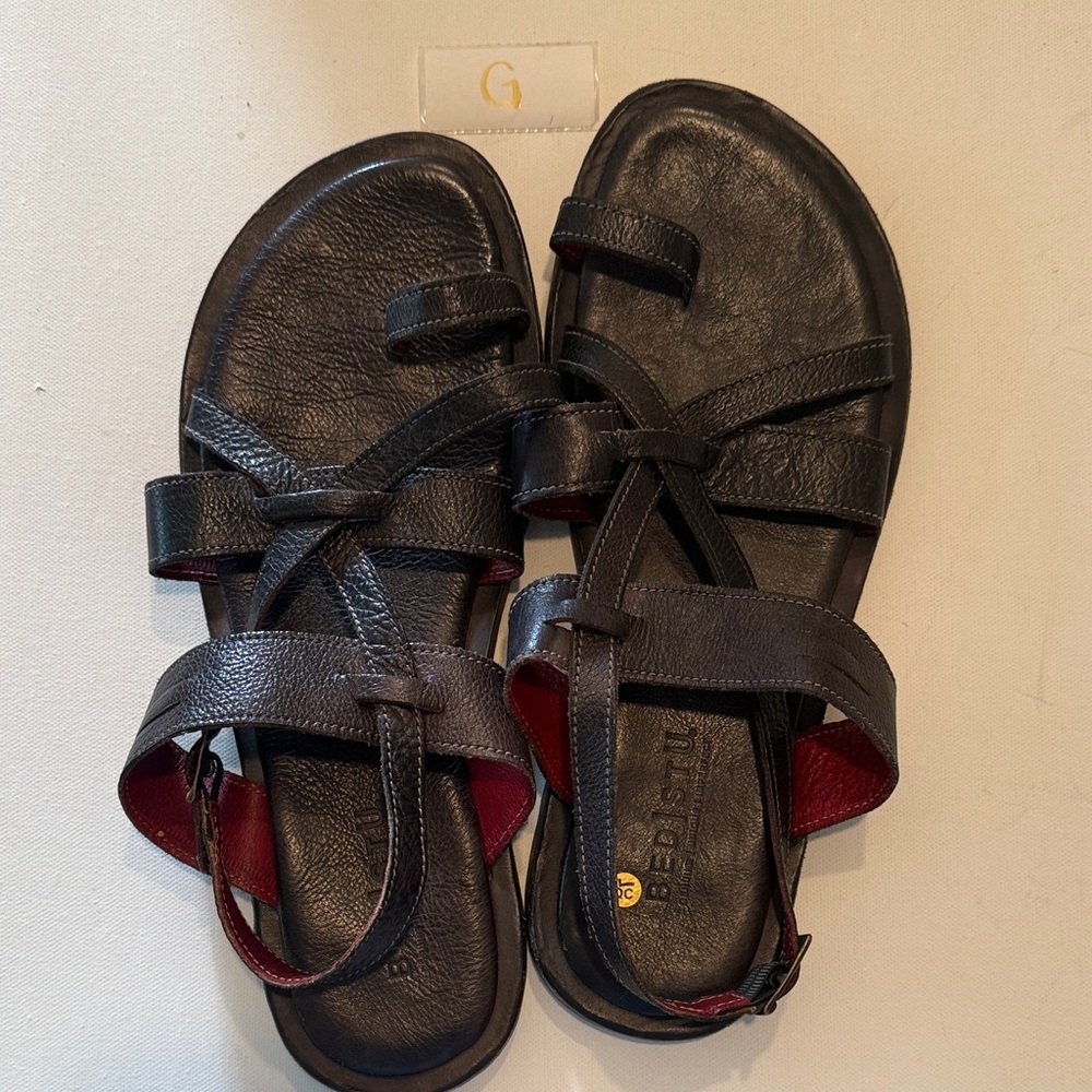 Bed Stu Black Leather Strappy Sandals - Picture 3 of 4